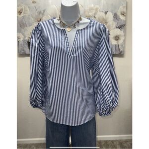 Banana Republic Blue and White Striped Blouse NWT 100% Authentic.